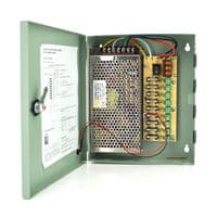 Импульсный блок питания 12V-10A / 9CH в боксе с замком перфорированный, 9-ти канальный, Q20