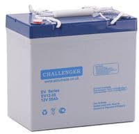 Тяговая аккумуляторная батарея Challenger EVG-12-55 Gel, 12V 55Ah, под клему F13(M8), ( 229 х 138 х 210 ), Q1