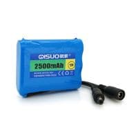 Аккумуляторная батарея литиевая QiSuo 12V 2.5A с элементами Li-ion 18650, DC5.5x2.1, (56x20x70mm)