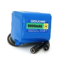 Аккумуляторная батарея литиевая QiSuo 12V 9A с элементами Li-ion 18650, DC5.5x2.1, (61x57x68mm)