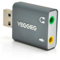 Контроллер VEGGIEG US3-B, USB-sound card (7.1), Grey, Blister-Box