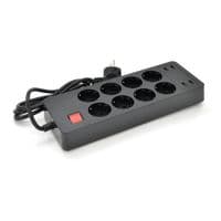 Сетевой фильтр на 8 розеток + 4 USB выхода 5V-4.8A, 16A, 240V, Black