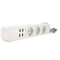 Мережевий фільтр з керуванням через WiFi, 3 Розетки + 4 USB, 2 м, перетин 3х0, 75мм, Black / White, Box