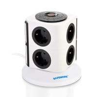Сетевой фильтр SAFEMORE настольный, на 8 розеток, 10A, 220-250V, 2500W, 2м, White