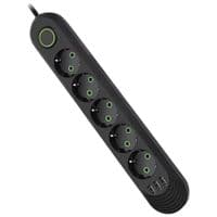 Сетевой фильтр F05U, 5 розеток EU + 3 USB, 1.5 м, сечение 3х0,75мм, 2500W, Black, Box