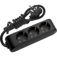 Подовжувач Panasonic X-tendia із заземленням 3 гнізда, 2 м, із захисними шторками, чорний