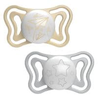 Пустышка Chicco Physio Light силиконовая от 6 до 16 месяцев люминесцентная с футляром 2 шт (71038.41)