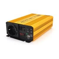 Інвертор напруги Mexxsun MXSPSW-300, 12V / 220V, 300W з правильною синусоїдою, 1 Shuko, клемні дроти, Q8
