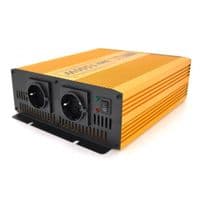 Інвертор напруги Mexxsun MXSPSW-1500, 12V / 220V, 1500W з правильною синусоїдою, 2 Shuko, клемні дроти, Q4