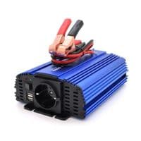 Инвертор напряжения Tommatech MS-600, 12V / 220V, 600W с аппроксимированной синусоидой, 1Shuko, USB, клеммные провода, АЗУ+ зажимы, Q15