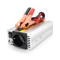 Інвертор напруги POWERMASTER-500(300Вт), 12/220 з апроксимованою синусоїдою, 1 універсальні розетка, Клеми+крокодили, Box