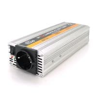 Інвертор напруги POWERMASTER-1000 (600Вт), 12/220V, approximated, 1 універсальна розетка, клем + крокодили, Box.Q20