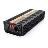 Інвертор напруги POWERMASTER-1500 (900Вт), 12/220V, approximated, 1 універсальна розетка, клем + крокодили, Box