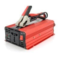 Инвертор напряжения UKC+LCD, 500ВА(300Вт), 12 / 220V, approximated, 1 универсальная розетка, клемы + крокодилы