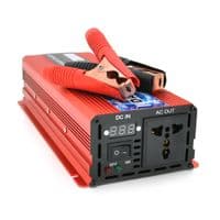 Инвертор напряжения DA-2200M (DC:1100W), 12 / 220V с аппроксимированной синусоидой, 1 универсальная розетка, клеммные провода, Q10