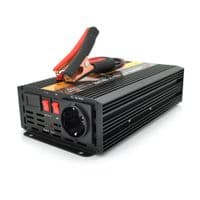 Інвертор напруги POWERMASTER, 24V / 220V, 1200W з модифікованою синусоїдою, 1 Shuko, клеми