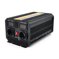 Інвертор напруги POWERMASTER, 24V / 220V, 1800W з модифікованою синусоїдою, 2 Shuko, клеми