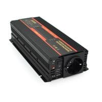 Інвертор напруги CARMAER2600W, 12/220V з апроксимованою синусоїдою, 1Shuko, 2*USB (DC:5V / 2A), крокодили+ прикурювач, Q20
