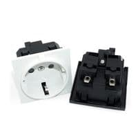 Розетка врізна із заземленням E-08, Input: AC 100-250V 16A, White