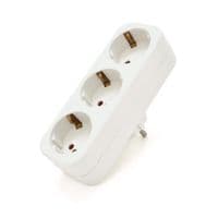 Розетка трійник із заземленням A303, White, 2Р+PE, 16А