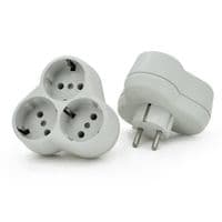 Розетка трійник із заземленням AK303, White, Q12