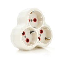 Розетка трійник із заземленням AK303 Light, White, Q12