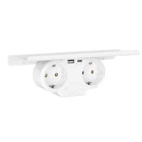 Розетка двійник із заземленням HHT609W, USB+Type-C, 10А, зашита від навантаження, White