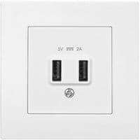 Розетка Panasonic Arkedia Slim USB 5В-2А, біла