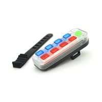 Задній стоп для велосипеда QX-W08B, 5 режимів, вбудований акумулятор, кабель USB, Red / Blue, Box