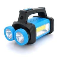 Ліхтар пошуковий SW-8802, 1LED+COB T6, 5W, 2+1+1 режим, 3600mah, Black/Blue, IP40, USB кабель+4*LR06(немає в комплекті), 190х110х130мм, BOX