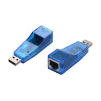 Контроллер USB 2.0 to Ethernet - Сетевой адаптер 10 / 100Mbps, Blue, BOX