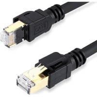 Патч-корд литий VEGGIEG, CCA, SSTP, RJ45, Cat.8, 0,5m, чорний