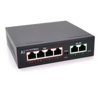 POE коммутатор Merlion 4 POE 10 / 100 + 2 RJ45 10 / 100 встроенный блок питания 52V 1.05A