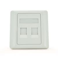 Рамка 86х86 під 2 модулі Keystone Jack RJ-45 cat.5E UTP, 2 порти Q100