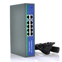 Комутатор POE 48V з 8 портами POE + 2 порти Ethernet (UP-Link) 100Мбіт, з посиленням сигналу до 250метрів, БП вбудований 1,7 кг (270*180*44), Q20