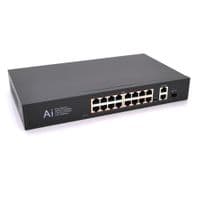 POE коммутатор Merlion 16 POE 10 / 100 + 1 Single Fiber Tx 1310nm 20km + 2 RJ45 10 / 100 / 1000+ встроенный блок питания 52V 4.8A