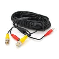 Кабель для камер видеонаблюдения BNC-power с разъемами BNC+DC(мама) / BNC+DC(папа) 18 м
