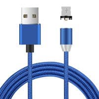 Магнитный кабель Ninja USB 2.0 / Lighting, 1m, 2А, индикатор заряда, тканевая оплетка, бронированный, съемник, Blue, Blister-Box