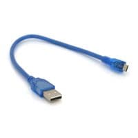 Кабель USB 2.0 (AM / Miсro 5 pin) 1м, прозрачный синий, Пакет, Q250
