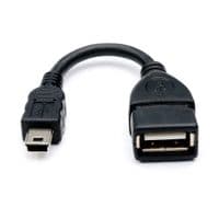 Кабель USB 2.0 AF / Mini-B OTG, 0,1m, черный