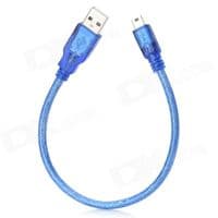 Кабель USB 2.0 RITAR (AM / Mini 5 pin) 1,5м, синий прозрачный, Q200