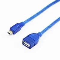 Кабель USB 2.0 AF / Mini-B OTG, 1.5m, прозрачный синий