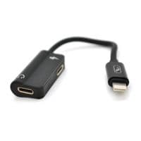 Переходник 2 в 1 AU01 Lighting(M) =&amp;gt; 2 x Lighting(F), 5 см, Black, Box