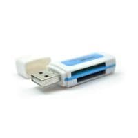 Кардридер универсальный 4в1 MERLION CRD-5VL TF / Micro SD, USB2.0, Blue, OEM Q1500
