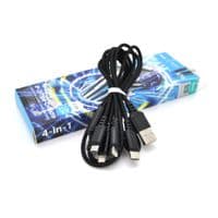 Кабель HOCO X76 USB-1 4 in 1 Micro / 2*Iphone / Type-C, 2A, длина 1м, Black, Box
