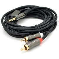 Кабель VEGGIEG AR2-5 DC3.5 (папа) =&amp;gt; 2хRCA (папа), GOLD Jack, CU, Stereo, круглый, Black, 5 м, Пакет