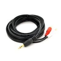 Кабель DC3.5 (тато) =&amp;gt; 2хRCA (тато), GOLD Jack, CU, Stereo, круглий, Black, 3,0 м, (Пакет) Q300