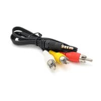 Кабель DC3.5 (тато) =&amp;gt; 3хRCA (тато), довжина Jack 15мм, CCA, круглий, Black, 0.5 м, (Пакет) Q500