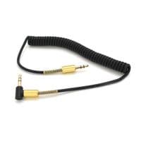 Кабель VEGGIEG AWS-2 AUX Audio DC3.5 папа-папа 1.0м, GOLD Stereo Jack, (круглый) Black cable, Пакет