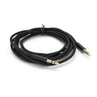 Кабель VEGGIEG AB-1 AUX Audio DC3.5 тато-тато 1.0м, GOLD Stereo Jack, обплетення, (круглий) Black cable, Пакет